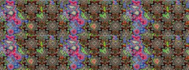 Vadinin gri ve nötr renklerinde çiçekleri. Çiçeksel çizim kalıbının çizimi.