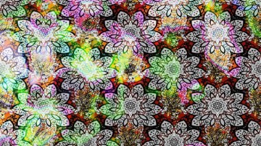 Gri ve nötr renkte çiçekler. Raster illüstrasyonunda çiçek deseni çizimi.