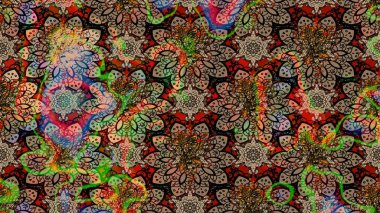 Kumaş, tekstil, duvar kağıdı baskısı için. Miles Fleur, süslü püslü bir süs. Eski usul. Tomurcukları papatya çiçekleri olan sevimli bir çiçek deseni. Raster illüstrasyonu. Taslak arkaplan.