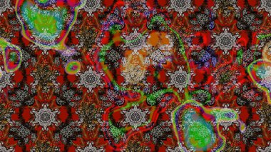 Gri ve kahverengi renkli çiçekler. Düz Çiçek Elementleri Tasarımı. Renkli Bahar Teması eskiz kalıbı. Raster illüstrasyonu. Çiçekli çiçek deseni, suluboya..