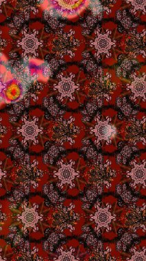 Anti-stres için soyut örnek sayfası. Kahverengi ve kırmızı renklerde. Raster illüstrasyonu.