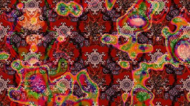 Güzel kumaş deseni. Güzel karalamalı çiçek desenli çizim. Küçük çiçekteki sevimli çiçek deseni. Raster illüstrasyonu.