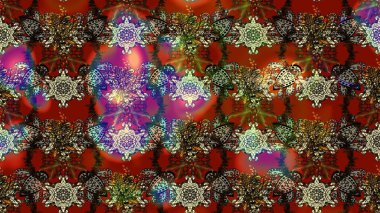 Düz Çiçek Elementleri Tasarımı. Raster illüstrasyonu. Renkli Bahar Teması eskiz kalıbı. Kahverengi ve kırmızı renkte zarif çiçekli suluboya.