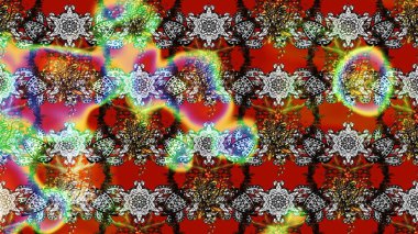 Raster illüstrasyonu. Çizim kalıbı. Organik motif arka planı. Ultraviyole kumaş deseni.