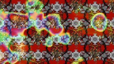 Raster illüstrasyonu. Çizim kalıbı. Organik motif arka planı. Ultraviyole kumaş deseni.