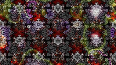 Raster deseni. Süslü kumaş deseni. Çiçekli çiçek deseni, suluboya..