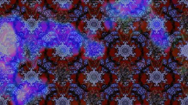 Sketch Floral Pattern in Raster illustration. Colour Summer Theme sketch pattern Background. Flat Flower Elements Design. Flowers on violet and blue colors.