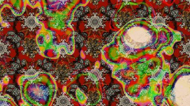 Kırmızı ve kahverengi çiçekli eskiz deseni, suluboya çiçek deseni, sevimli çiçek, duvar kağıdı, kart veya kumaş için fayanslı. Raster - stok.