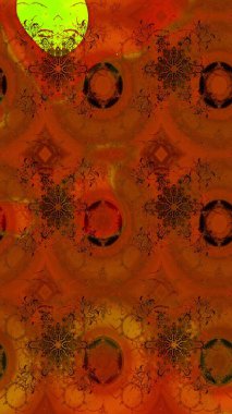 Çiçek tasarımı için inanılmaz bir kolaj cenneti tarzı. Çiçekli zambakların eskiz geçmişi. Parlak çiçekli kolaj çiçekleri kahverengi ve turuncu.