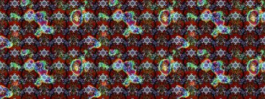 Kırmızı ve kahverengi renkli Asya tekstili. Raster illüstrasyonu. Çiçek desenini çiz.