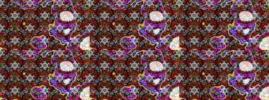 Düz Çiçek Elementleri Tasarımı. Chichi 'nin kumaş kalıbını çiz. Raster illüstrasyonu. Çiçek deseni. Renkli Bahar Teması çizim şablonu.