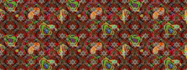 Vadinin çiçekleri kahverengi ve kırmızı renklerde. Çiçeksel çizim kalıbının çizimi.