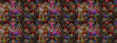 Sabıka fotoğraflarında, bebek kıyafetlerinde, duvar kâğıtlarında, paket kutularında falan kullanılabilir. Zarif, parlak ve eskiz siyah ve kahverengi çiçek deseni tasarımı.