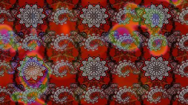 Çiçekler suluboya eskiz deseni. Raster Stili kumaş deseni.