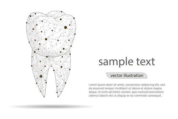 Abstract ontwerp tandheelkundige tandheelkundige kliniek, logo geïsoleerd van lage poly draadframe op witte achtergrond. Vector abstracte veelhoekige afbeelding mash lijn en punt. Digitale afbeeldingen — Stockvector