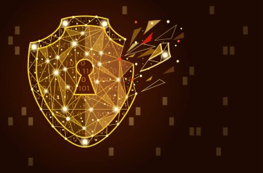 Güvenlik ihlali - Infographical kavramı. Siber Güvenlik Teknoloji temalı grafik tasarım.