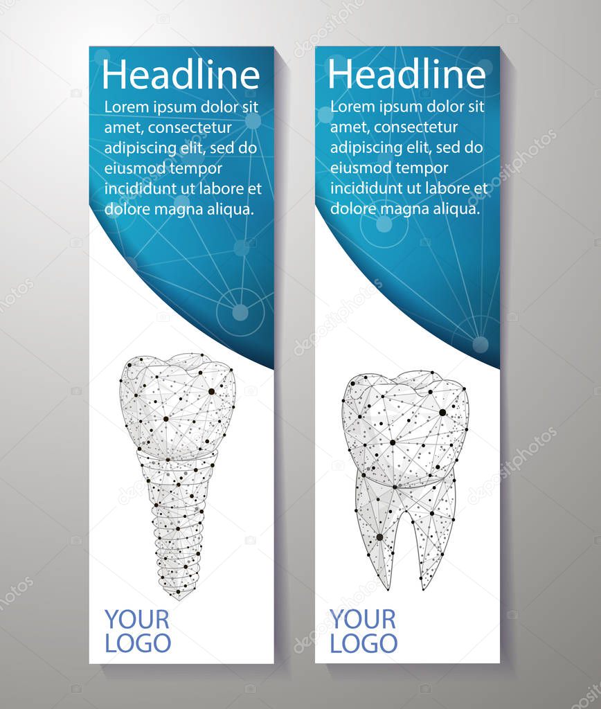 Healthy teeth and dental implant. banners design. Can use for marketing.