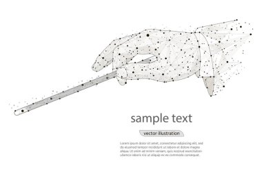 Sihirli değnek. Beyaz bir arka plan üzerinde bir değnek tutan el. Vektör çizim.