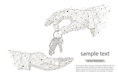 Araba Kiralık veya Satılık kavramı. Bir yandan diğerine verilen Anahtarlık olarak küçük araba ile araba anahtar.