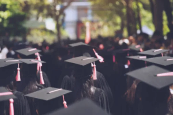 Tiro Chapéus Formatura Durante Sucesso Início Graduados Universidade Conceito Educação — Fotografia de Stock