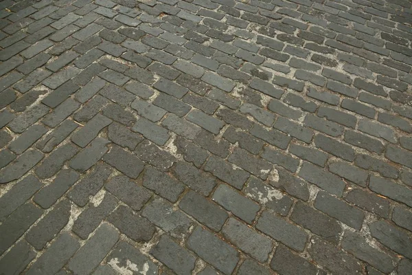 Rua Velha Estrada Pavimentada Superfície Pedra Pavimento Passarela Textura Padrão — Fotografia de Stock