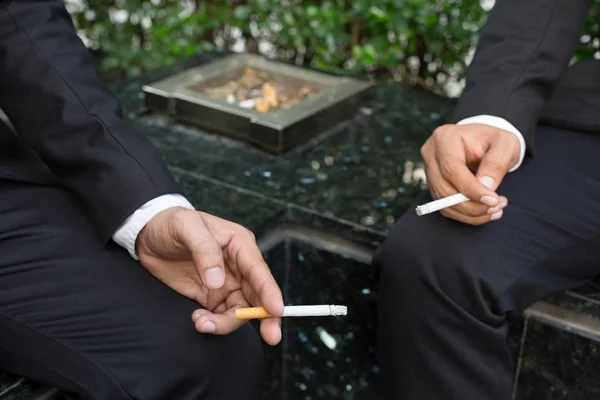 Smoking Cigarettes Hand Parks — Stock Photo, Image