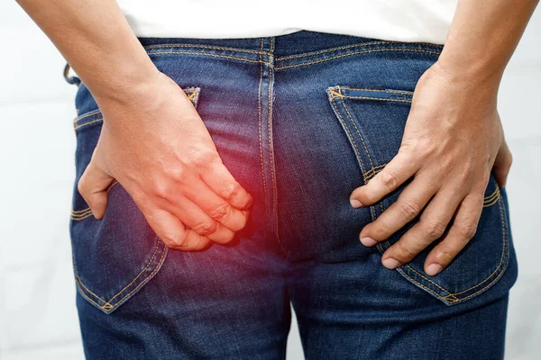 Man Has Lot Pain His Ass Has Rectal Disease —  Fotos de Stock