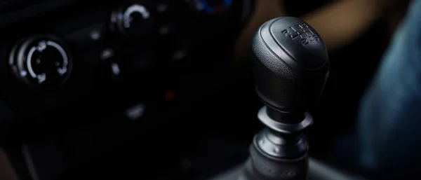 Manual Gearbox Car Macro Black — Stock Photo, Image