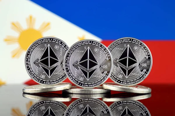 Physical Version Ethereum Eth Philippines Flag Conceptual Image Investors Cryptocurrency — Stock Photo, Image
