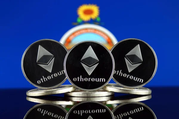 Versión Física Ethereum Eth Kansas State Flag Imagen Conceptual Para — Foto de Stock