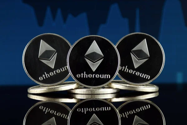 Fizikai Változata Ethereum Eth Befektetők Számára Cryptocurrency Blockchain Technológia Smart — Stock Fotó