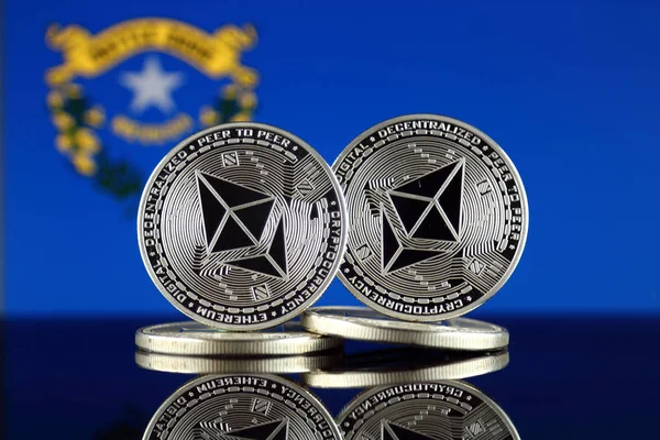 Versión Física Ethereum Eth Nevada State Flag Imagen Conceptual Para —  Fotos de Stock