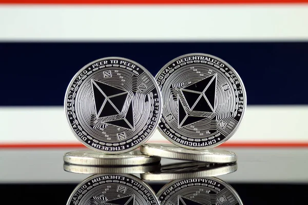 Versión Física Ethereum Eth Thailand Flag Imagen Conceptual Para Inversores —  Fotos de Stock