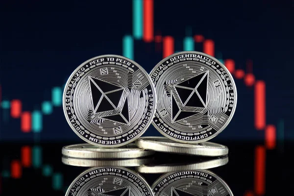 Physical Version Ethereum Eth Conceptual Image Investors Cryptocurrency Blockchain Technology — Stock Photo, Image