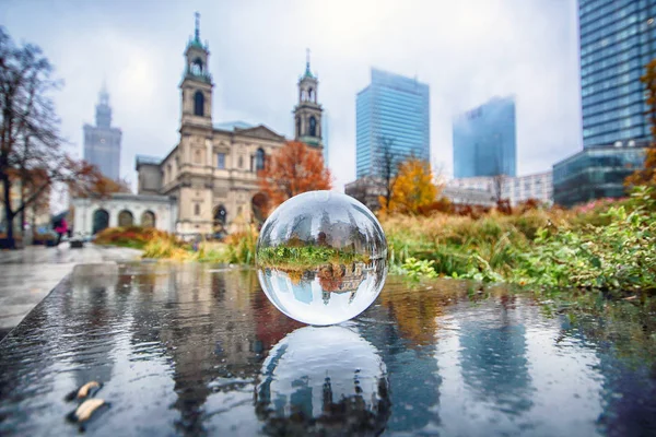 Warsaw Polónia Novembro 2018 Grzybowski Square Uma Praça Triangular Centro — Fotografia de Stock