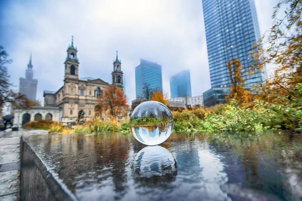 Warsaw Polónia Novembro 2018 Grzybowski Square Uma Praça Triangular Centro — Fotografia de Stock