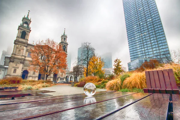 Warsaw Polonia Noviembre 2018 Plaza Grzybowski Una Plaza Triangular Centro — Foto de Stock