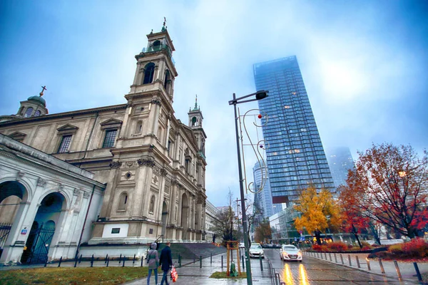 Warsaw Polonia Noviembre 2018 Grzybowski Square Una Plaza Triangular Centro — Foto de Stock