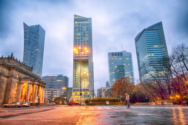 Warsaw Polonia Noviembre 2018 Rascacielos Modernos Centro Varsovia Polonia Una — Foto de Stock