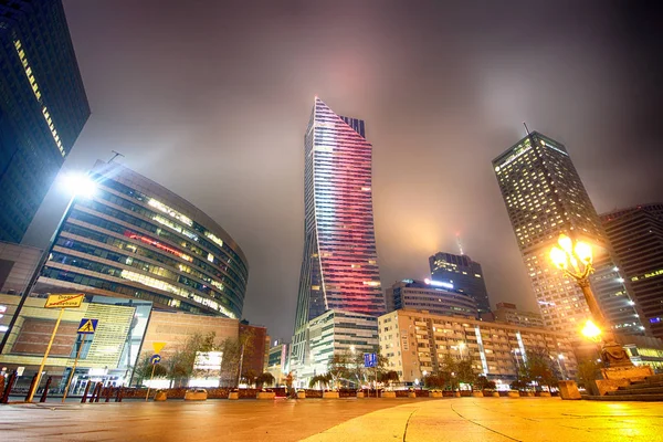 Warsaw Polónia Novembro 2018 Arranha Céus Modernos Centro Cidade Varsóvia — Fotografia de Stock