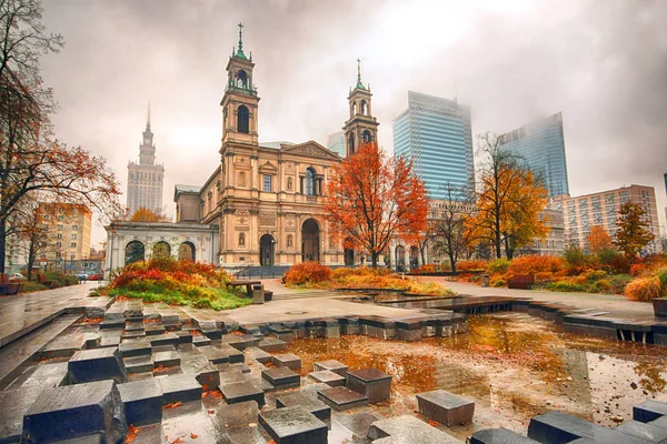 Warsaw Polonia Noviembre 2018 Grzybowski Square Una Plaza Triangular Centro — Foto de Stock