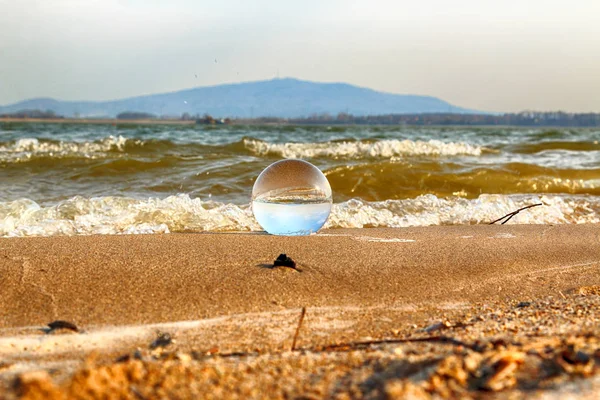 Miekower See Polen Wilde Unberührte Natur Blick Durch Ein Glas — Stockfoto