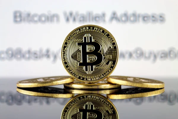 Concepto Bitcoin Btc Código Dirección Cartera Bitcoin — Foto de Stock