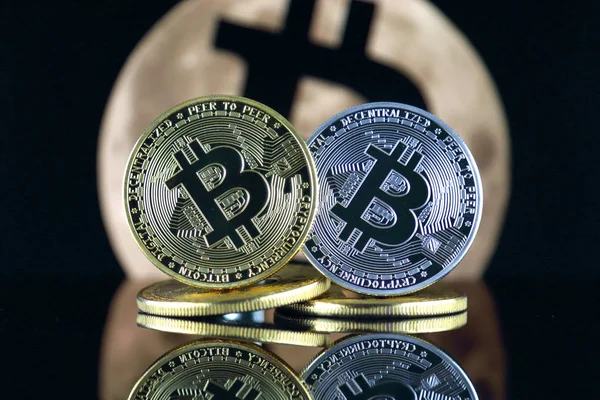 Bitcoin Btc Luna Dicho Luna Sugiere Aumento Valor Las Criptomonedas — Foto de Stock