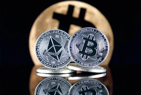 Bitcoin Btc Ethereum Eth Luna Dicho Luna Sugiere Aumento Valor — Foto de Stock