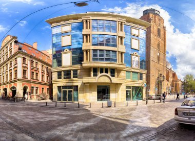 Wroclaw, Polonya - 22 Nisan 2019: Wroclaw Old Town. Avrupa 'nın en renkli pazar meydanlarından birine sahip bir şehir. Aşağı Silezya 'nın tarihi başkenti, Polonya, Avrupa.