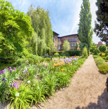 Wroclaw, Polonya-Mayıs 30, 2019: Botanik Bahçesi Wroclaw, Polonya. Bahçe 1811 den 1816 katedral Adası (Ostrow Tumski), şehrin en eski parçası üzerinde inşa edilmiştir.