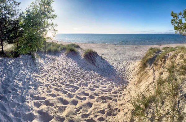 Parc National Slowinski Sur Côte Mer Baltique Près Leba Pologne — Photo