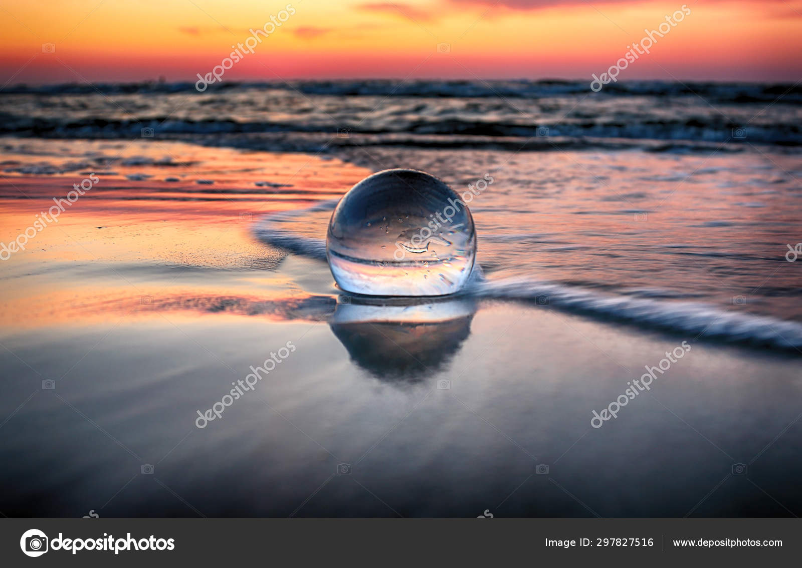 Beautiful Sunset Beach Slowinski National Park Leba Poland View Glass Stock Photo Image By C Promesastudio