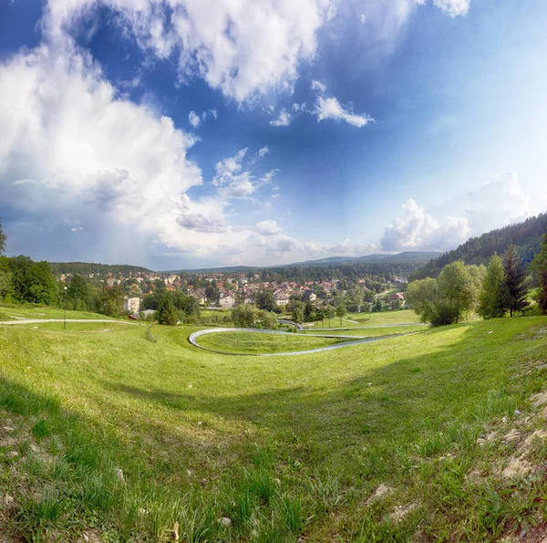 POLANICA ZDROJ, POLAND - AUGUST 26, 2019: Polanica Zdroj is a sp — 스톡 사진